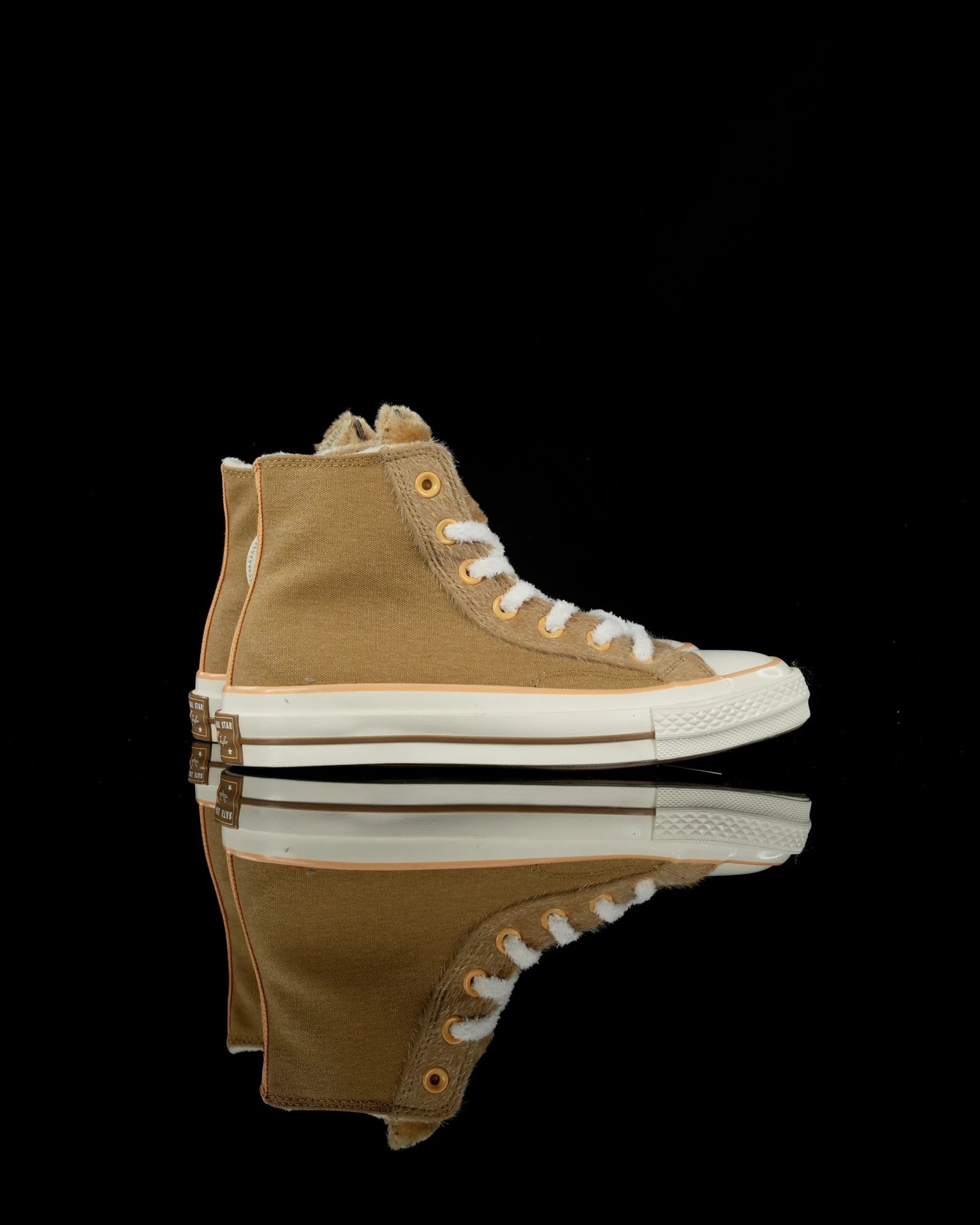 High Top Fleece Capybara Sneakers Camel Brown - Gallery Image 3 - Detailed View