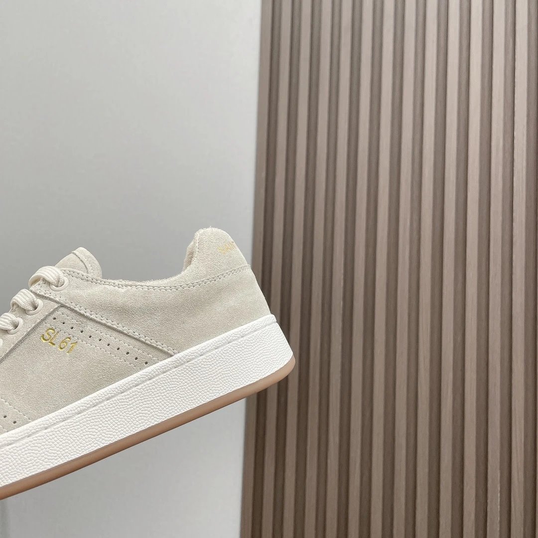 Saint Laurent SL61 Low Sneakers Beige - Gallery Image 2 - Detailed View
