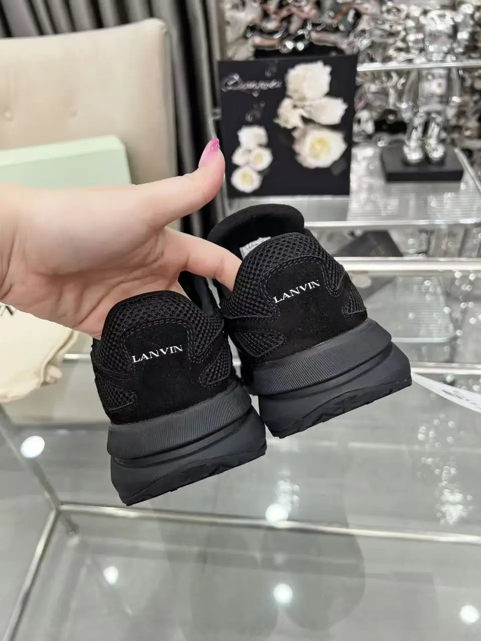 Lanvin Clay Sneakers Black - Gallery Image 5 - Detailed View