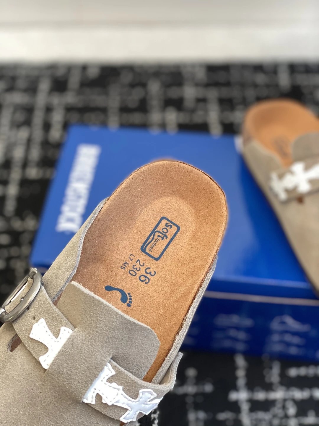 Birkenstock x Chrome Heart Suede Clogs Beige - Gallery Image 8 - Detailed View