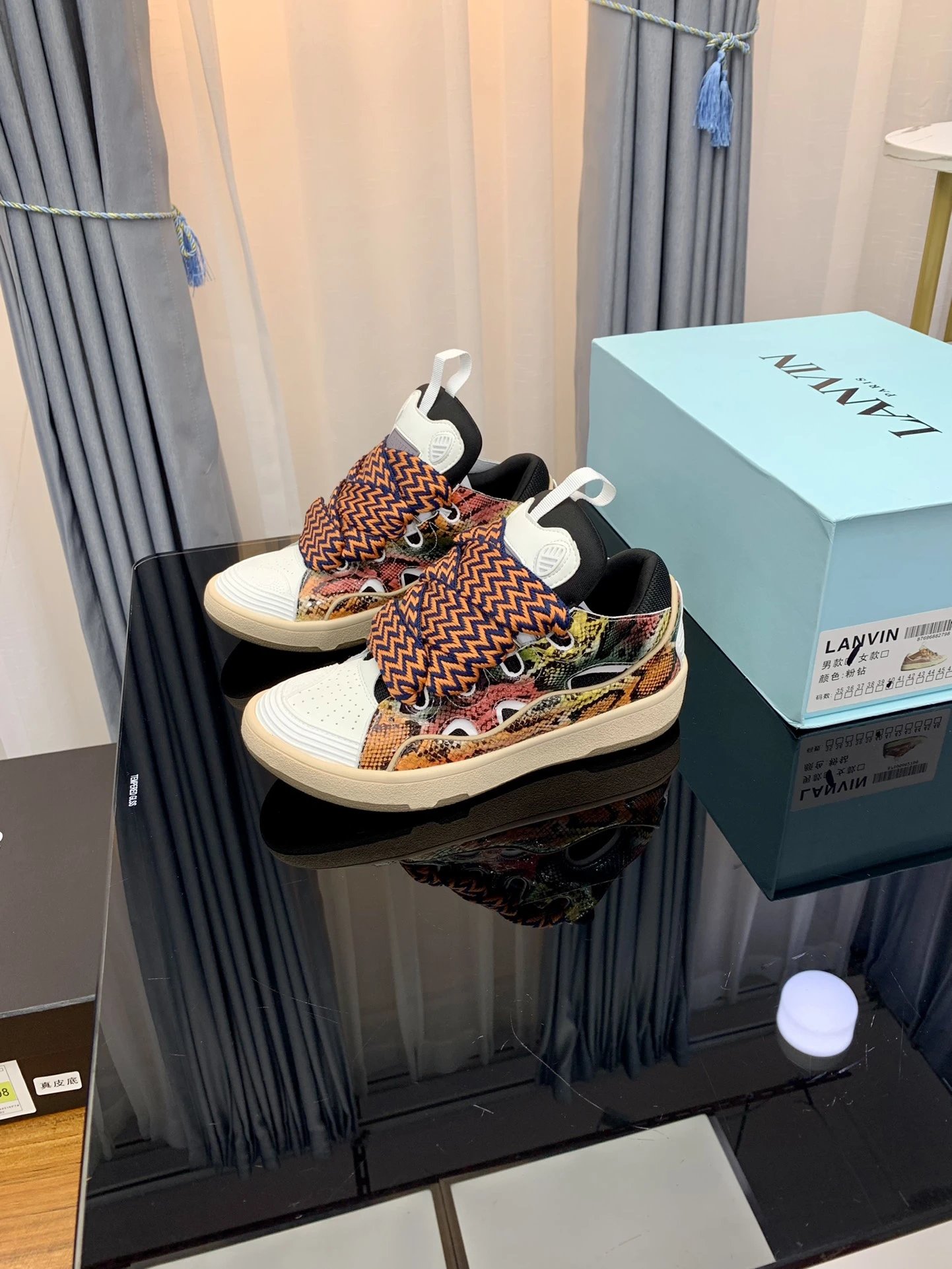 Lanvin Casual Sneakers Pink Orange - Gallery Image 3 - Detailed View