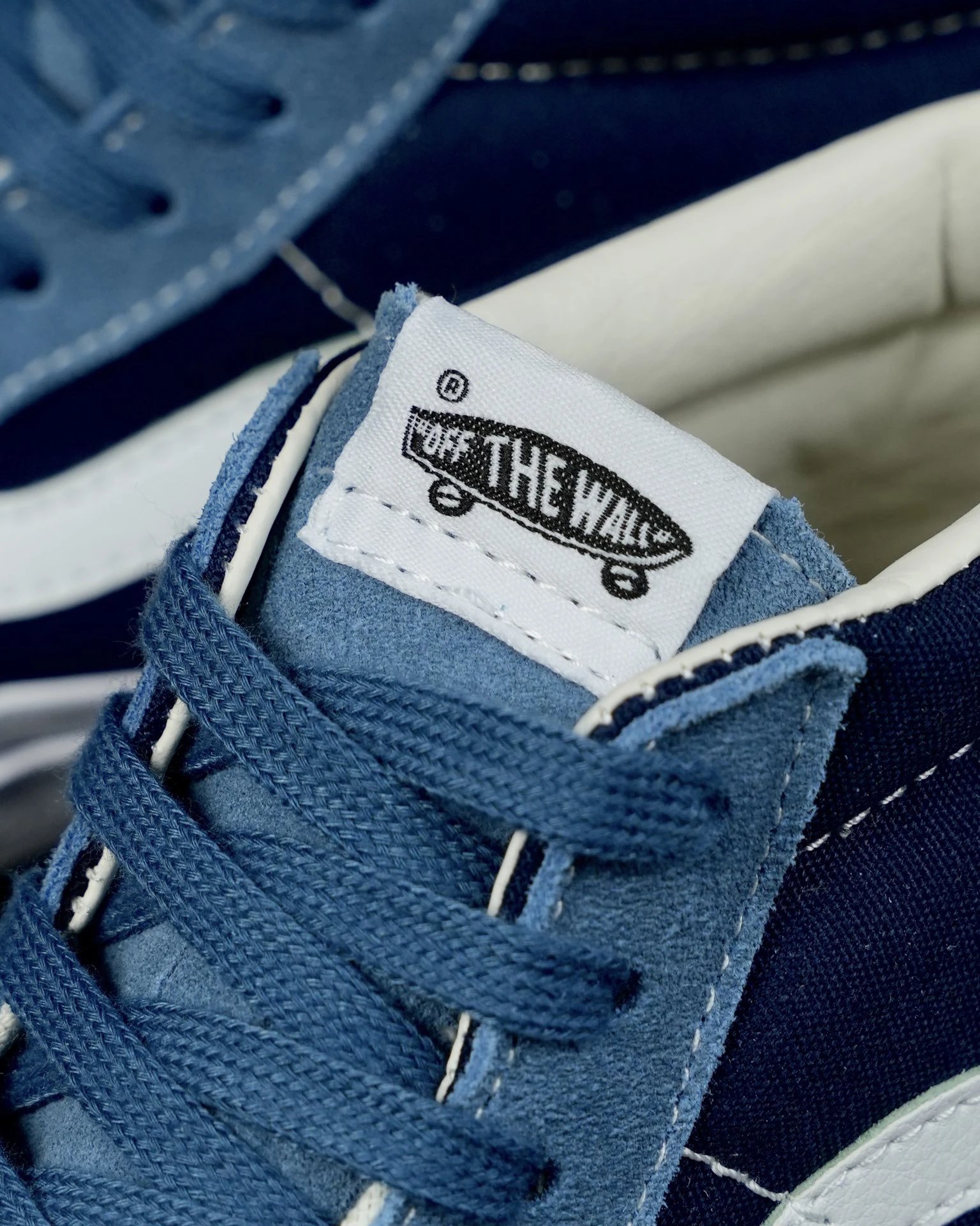 Unisex Suede Skate Sneakers Navy Blue - Gallery Image 6 - Detailed View