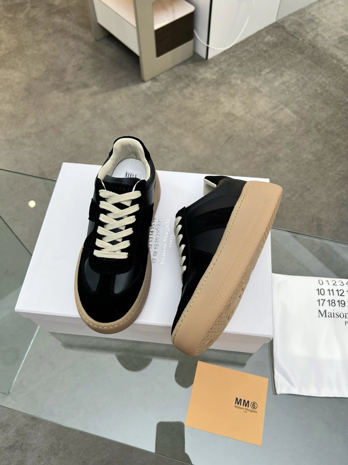 Maison Margiela MM6 Thick Bottom Sneakers Black - Gallery Image 6 - Detailed View