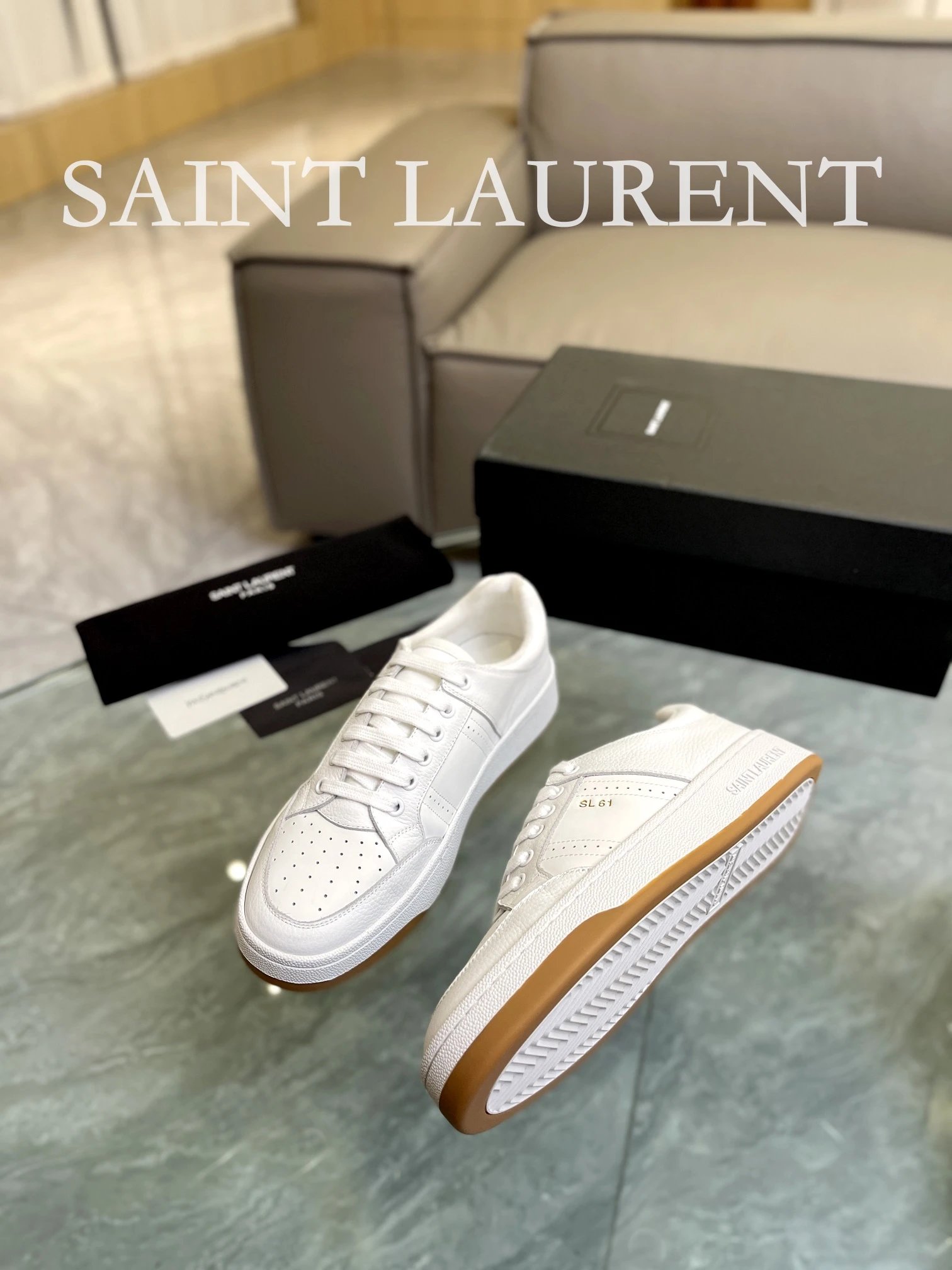 Saint Laurent SL61 Sneakers White - Gallery Image 4 - Detailed View