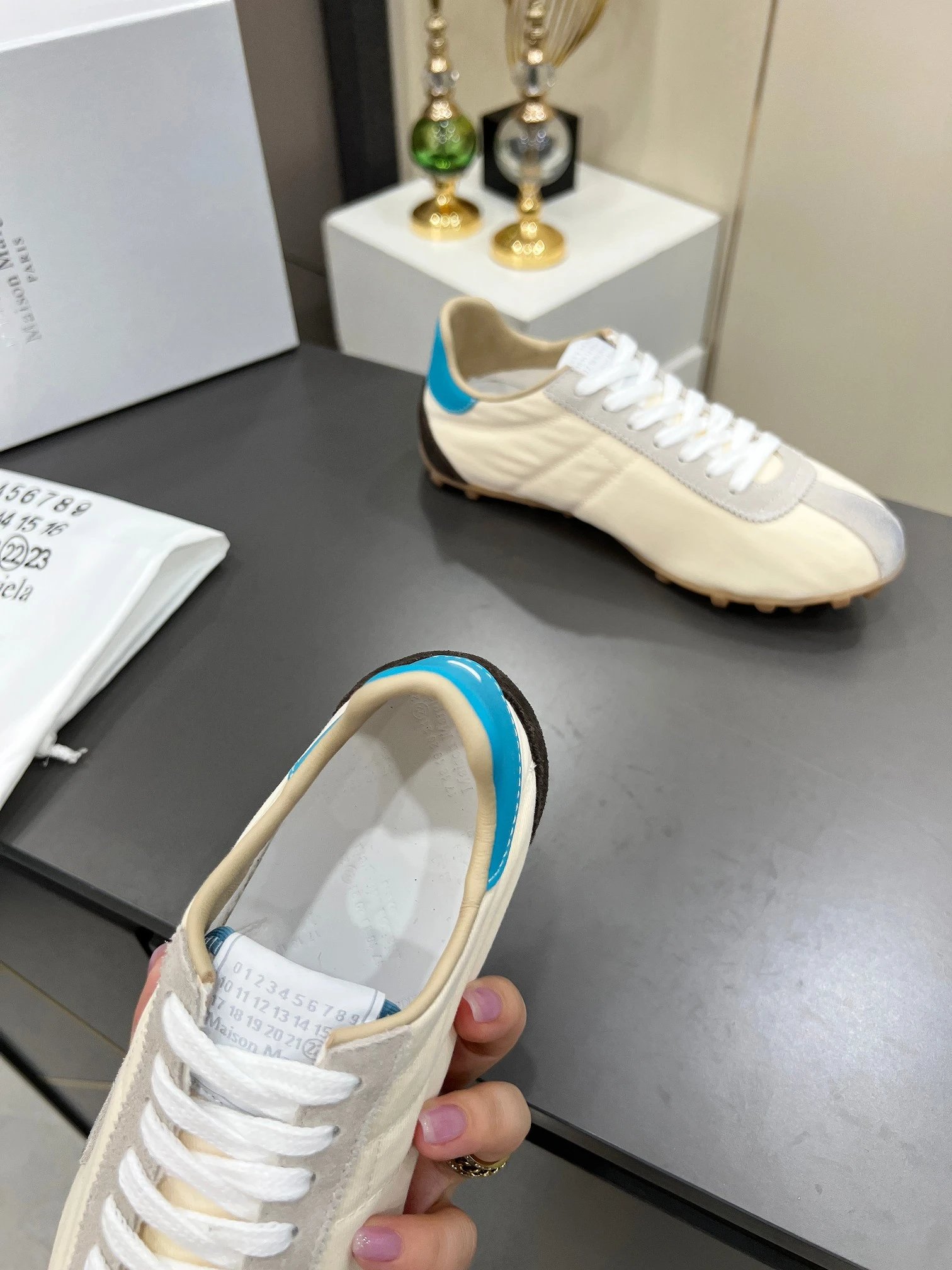 Maison Margiela MM6 Sinters Trainers Beige - Gallery Image 6 - Detailed View