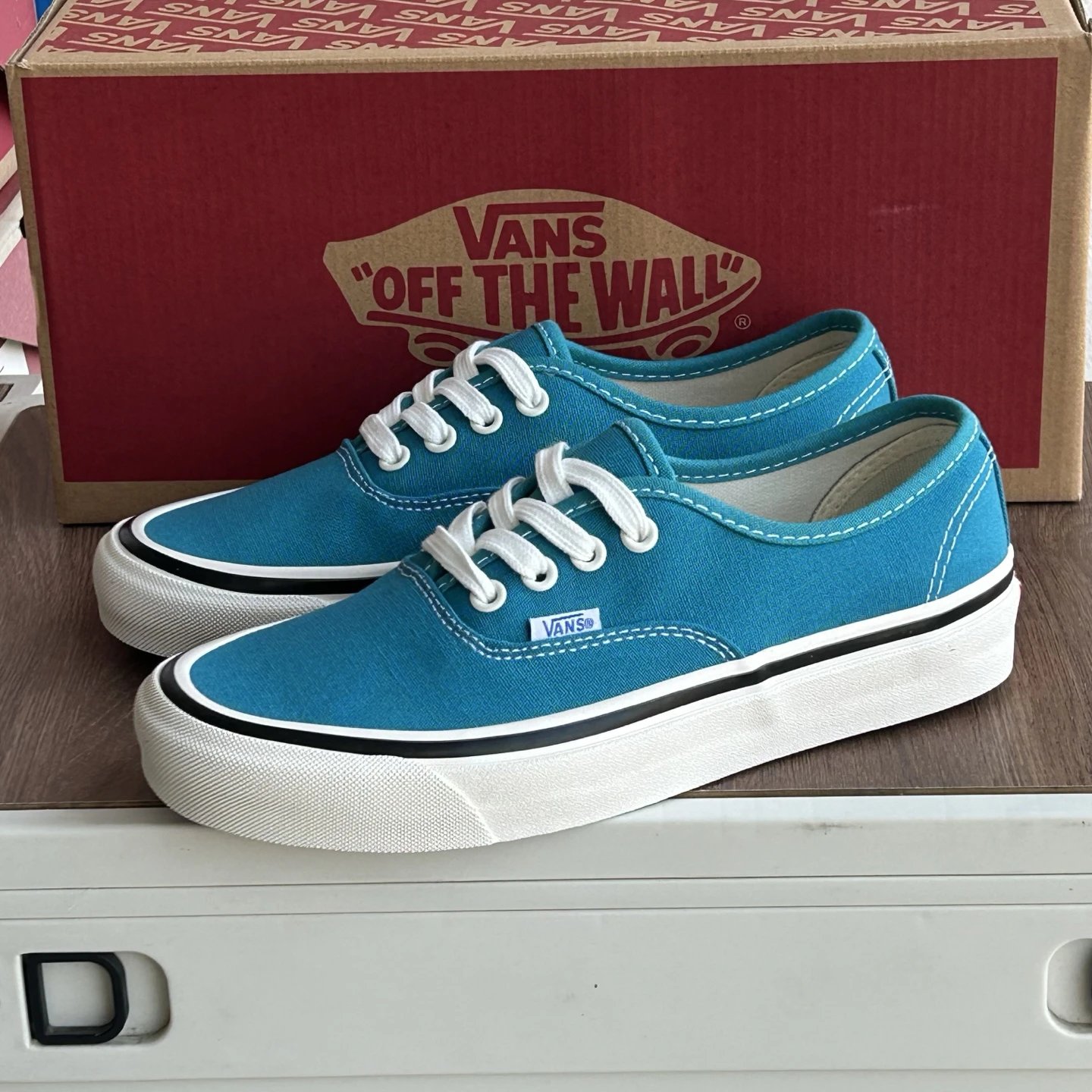 Authentic Low Top Canvas Sneakers Aqua Lake Blue - Gallery Image 2 - Detailed View
