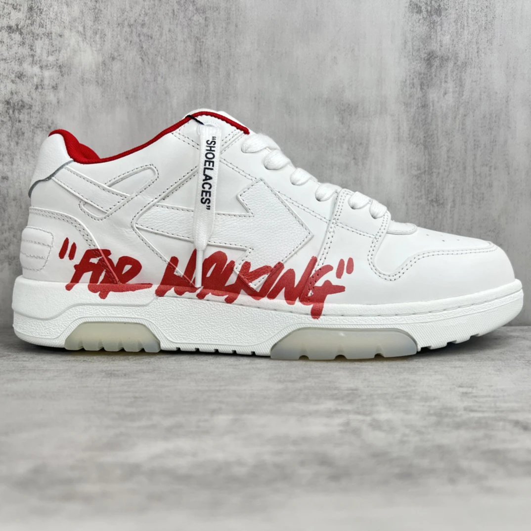 Off-White White Red Low Sneakers - Gallery Image 6 - Detailed View