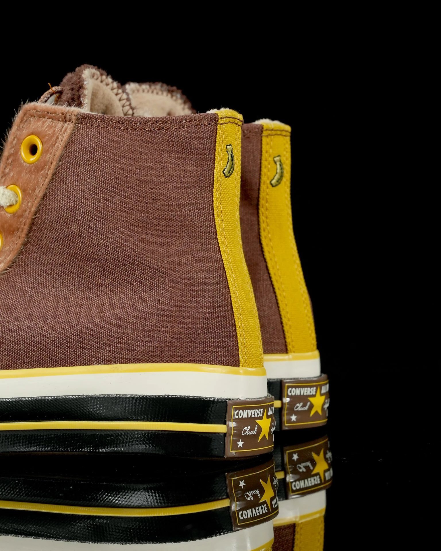 High Top Fleece Monkey Sneakers Chestnut Brown - Gallery Image 7 - Detailed View
