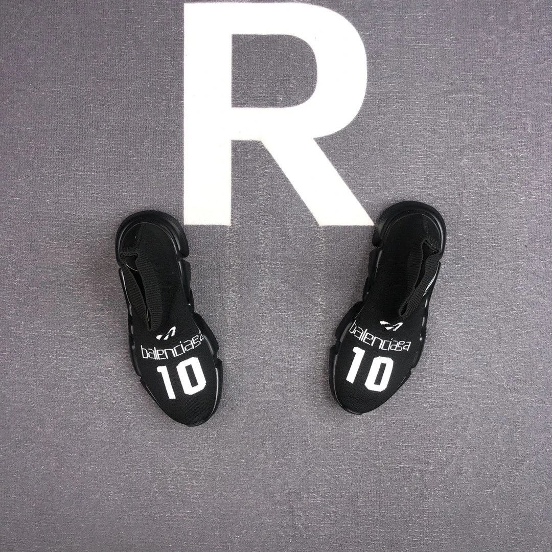 Unisex Speed Sock Sneakers Breathable Knit Black - Gallery Image 4 - Detailed View