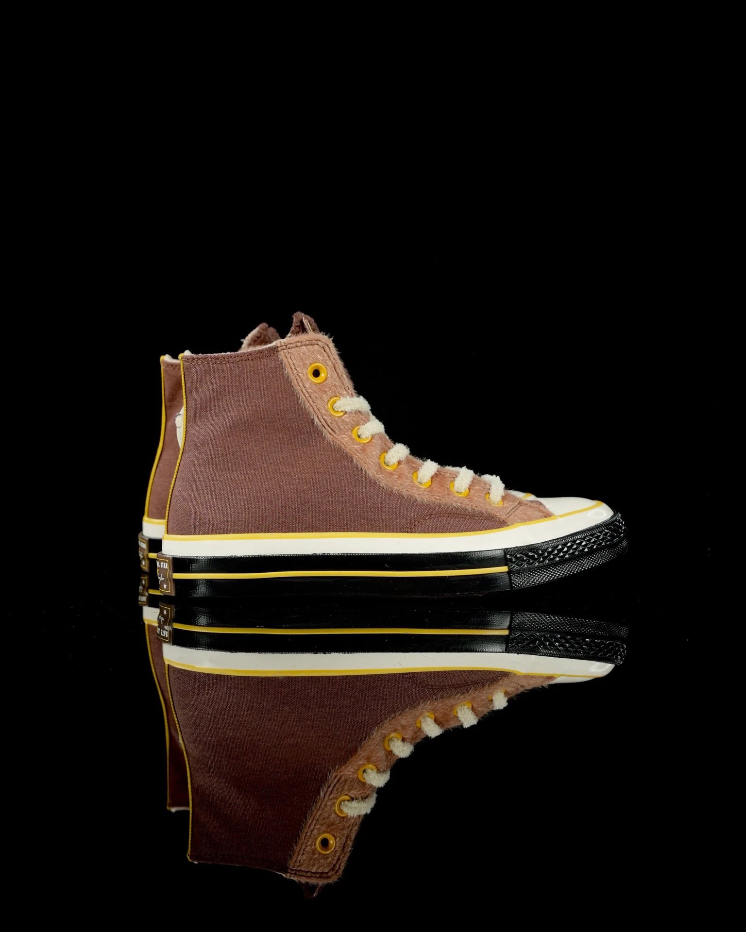 High Top Fleece Monkey Sneakers Chestnut Brown - Gallery Image 3 - Detailed View
