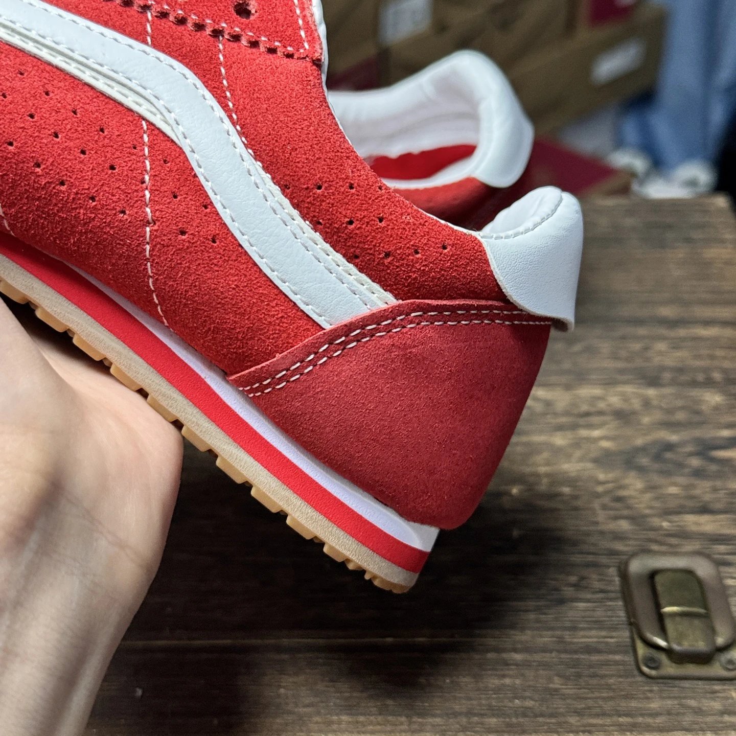 Retro Suede LowPro Sneakers Crimson Red - Gallery Image 6 - Detailed View