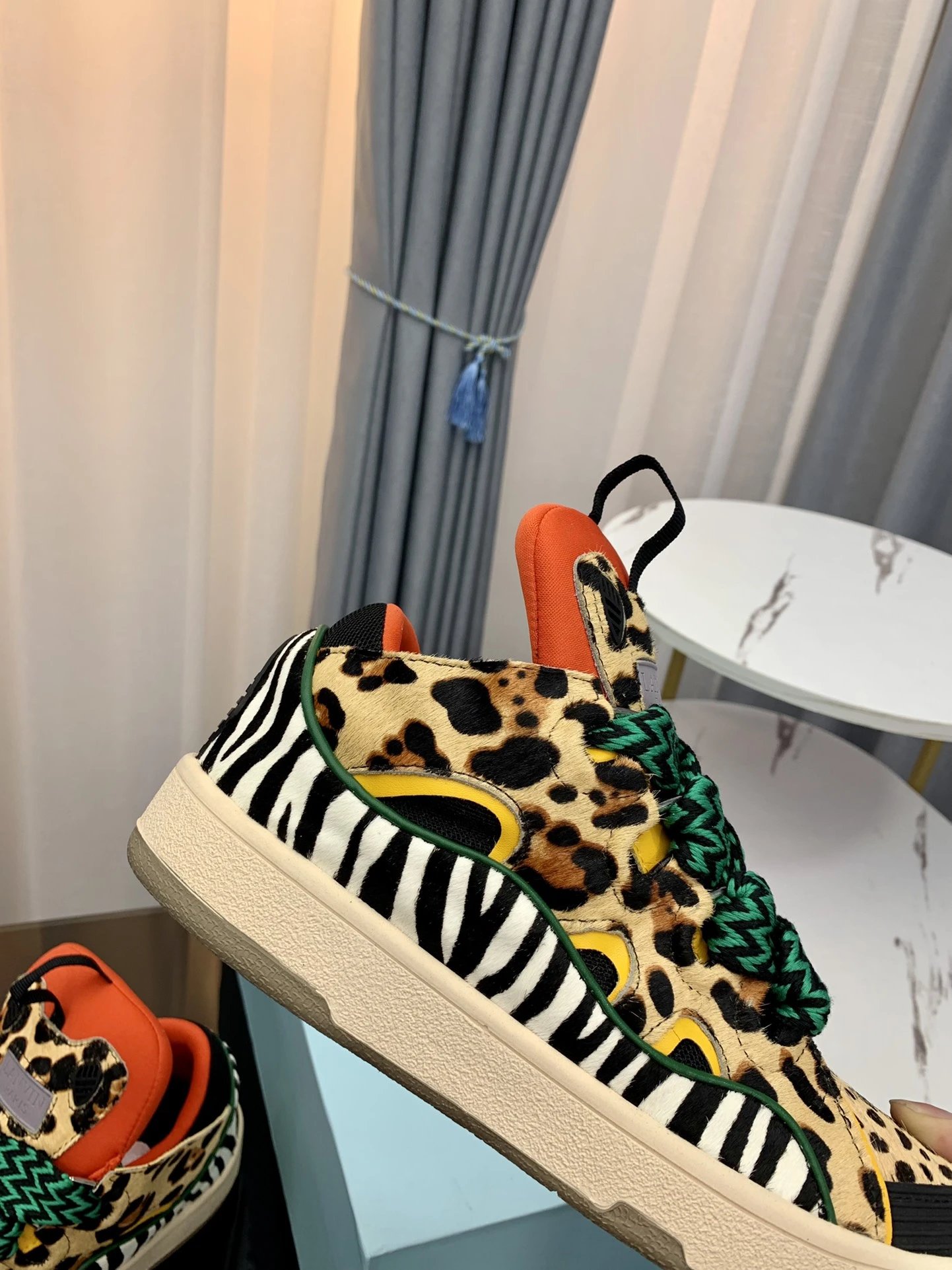 Lanvin Leopard and Zebra Prints Casual Sneakers - Gallery Image 8 - Detailed View
