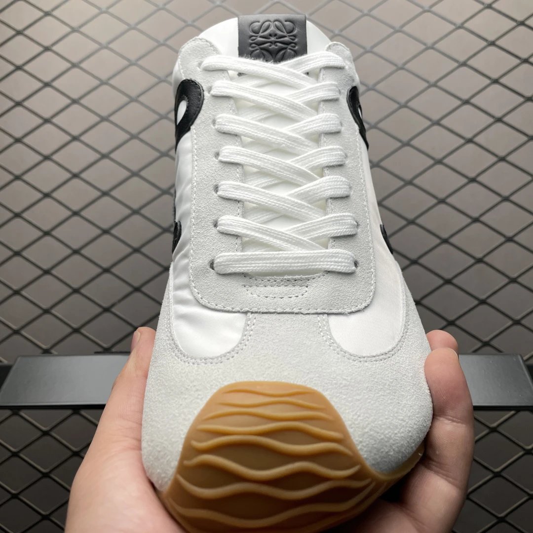 Loewe Ballet Runner Sneakers White Black - Gallery Image 9 - Detailed View