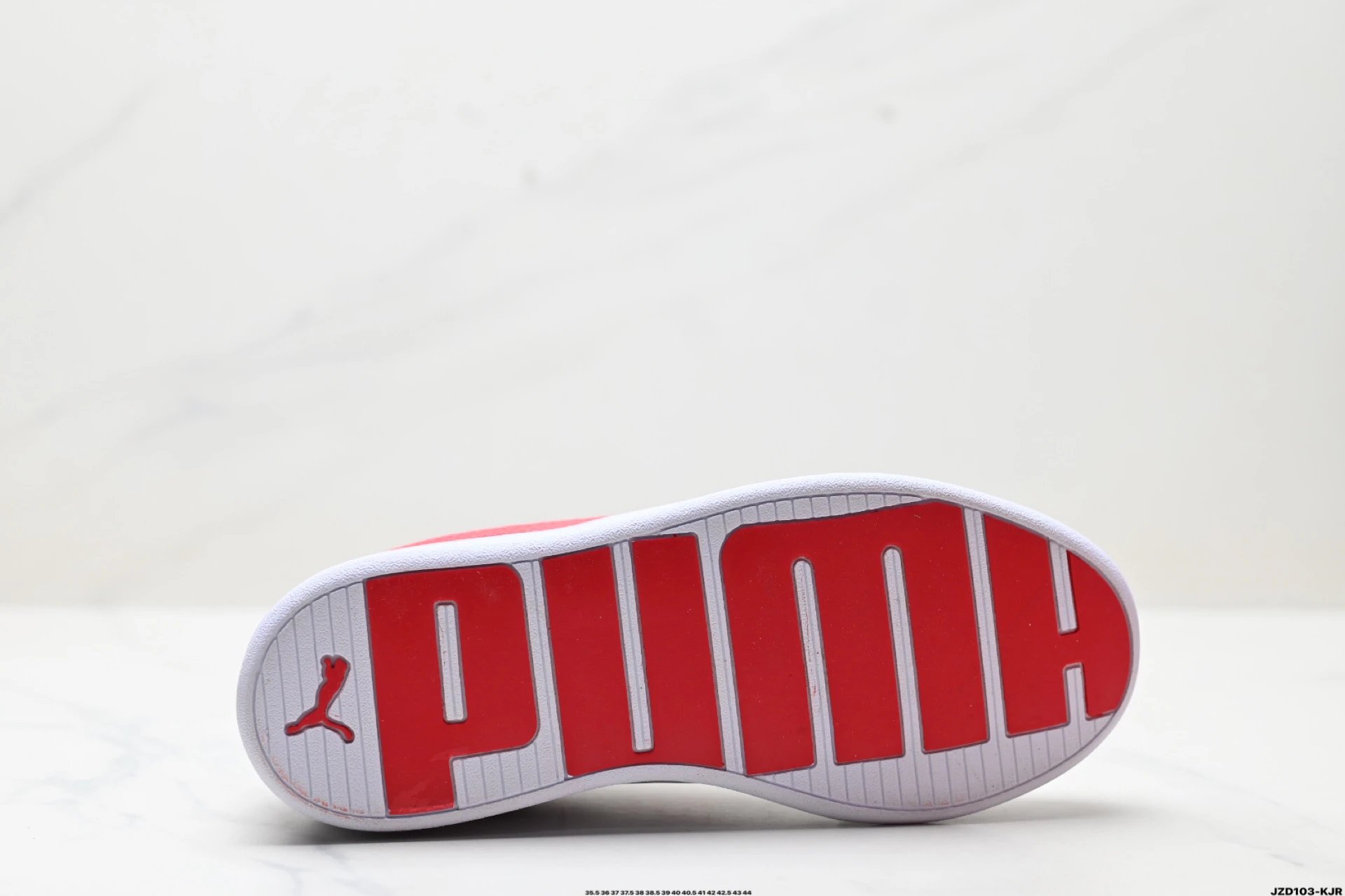 Puma Skye Leather Sneakers White Red - Gallery Image 9 - Detailed View