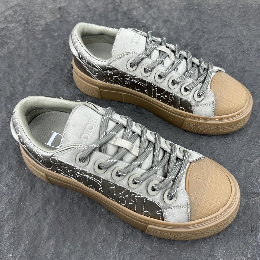 Cotton Sneakers Oblique Dove - Gallery Image 2 - Detailed View