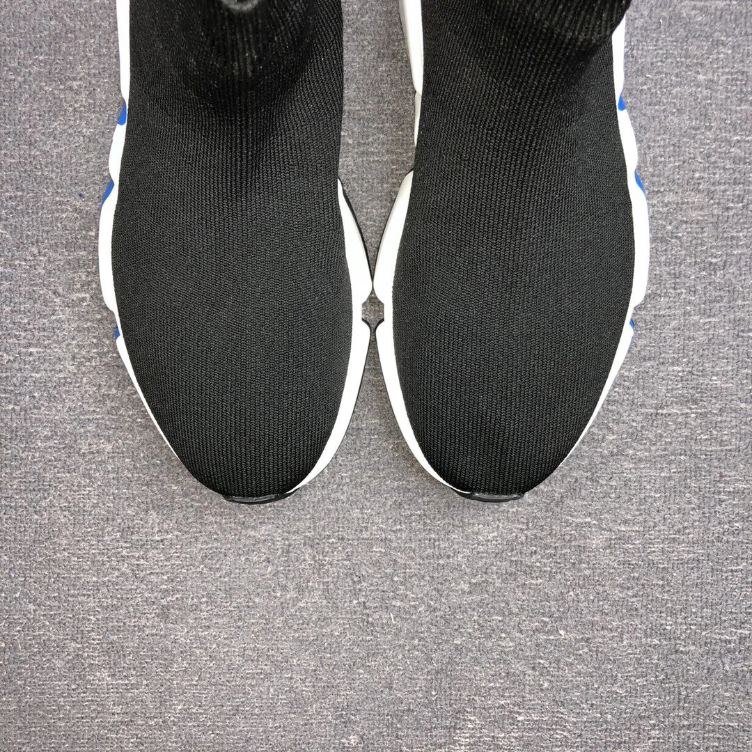 Unisex Sock Sneakers Knit Mesh Speed Runner Midnight Blue - Gallery Image 7 - Detailed View