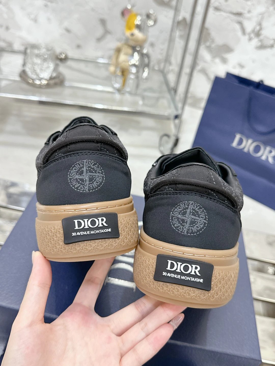 Casual Cotton Sneakers in Midnight Black - Gallery Image 7 - Detailed View