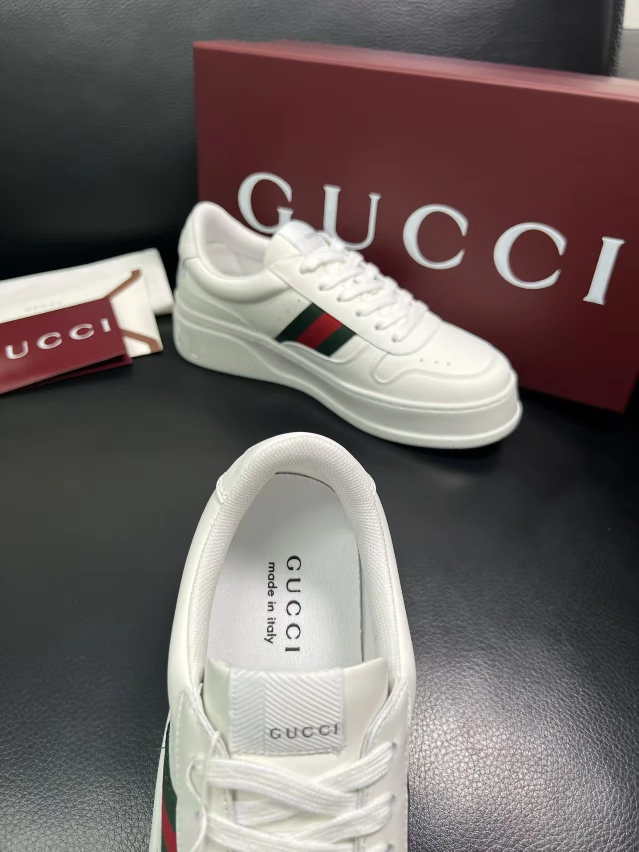 Gucci Men's Platform Sneakers Stylish White - Gallery Image 7 - Detailed View