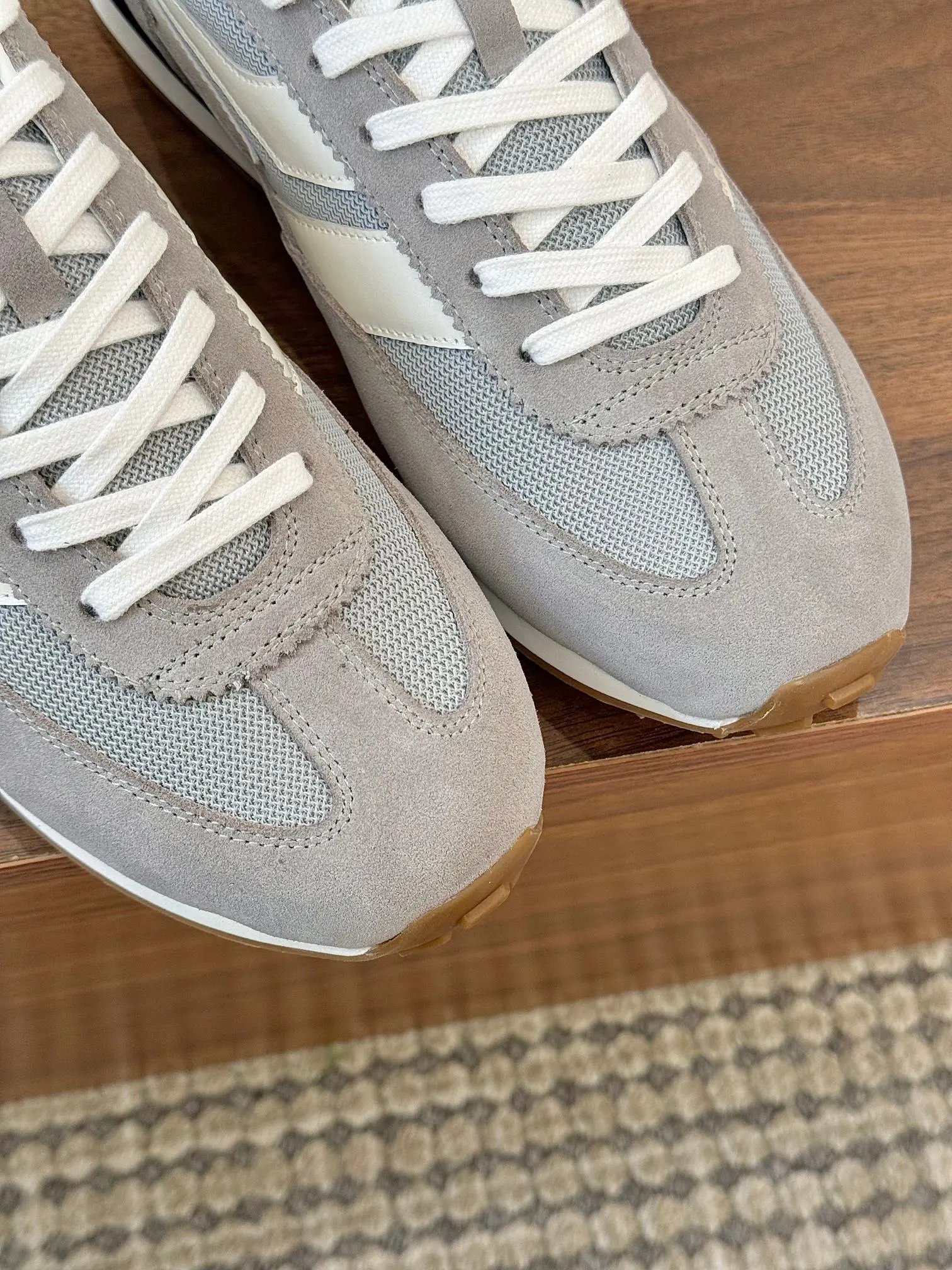 Retro Suede Mesh Low Top Sneakers Ash Grey - Gallery Image 8 - Detailed View