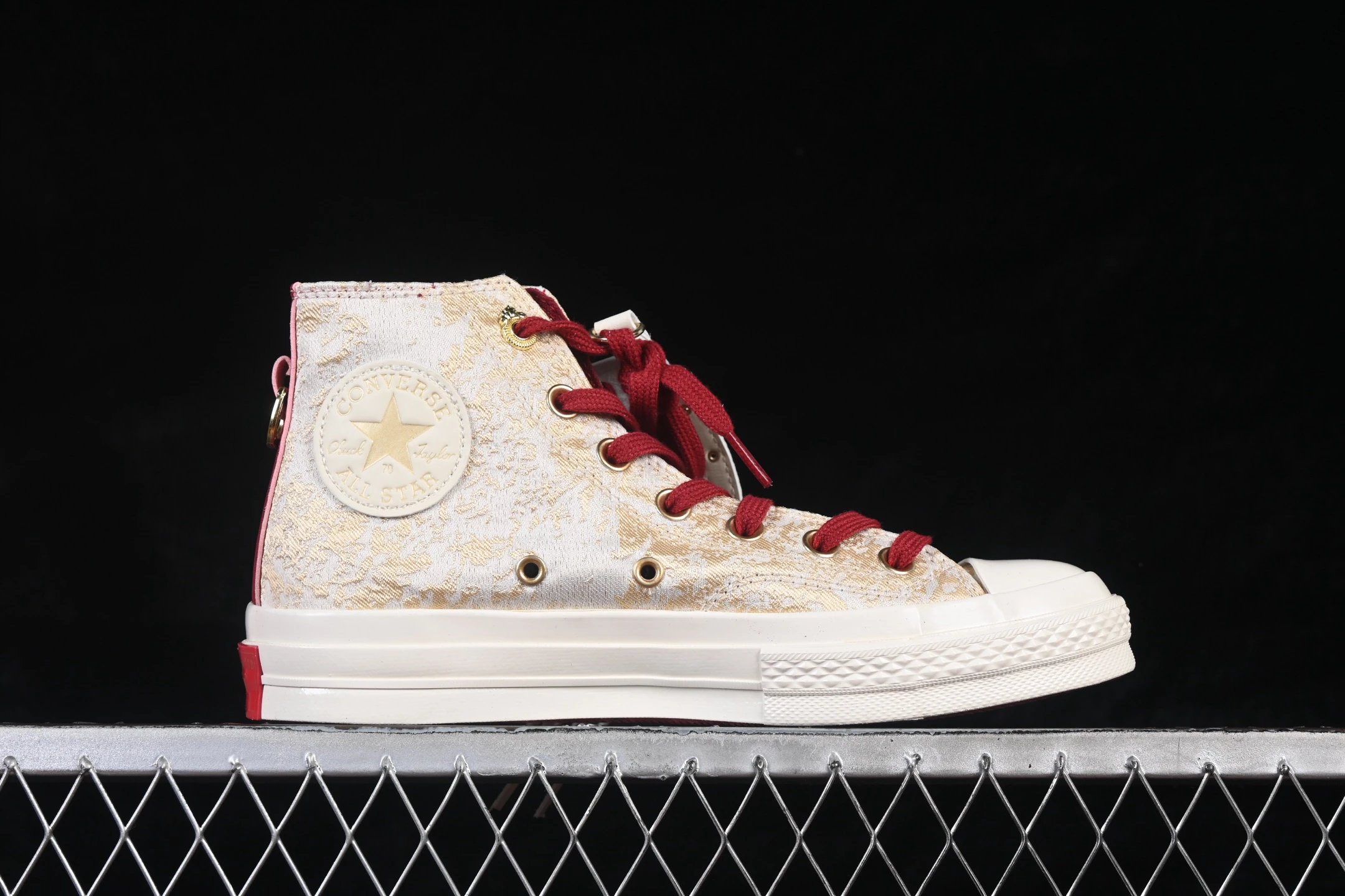 High Top Jacquard Sneakers Crimson Gold - Gallery Image 1 - Detailed View