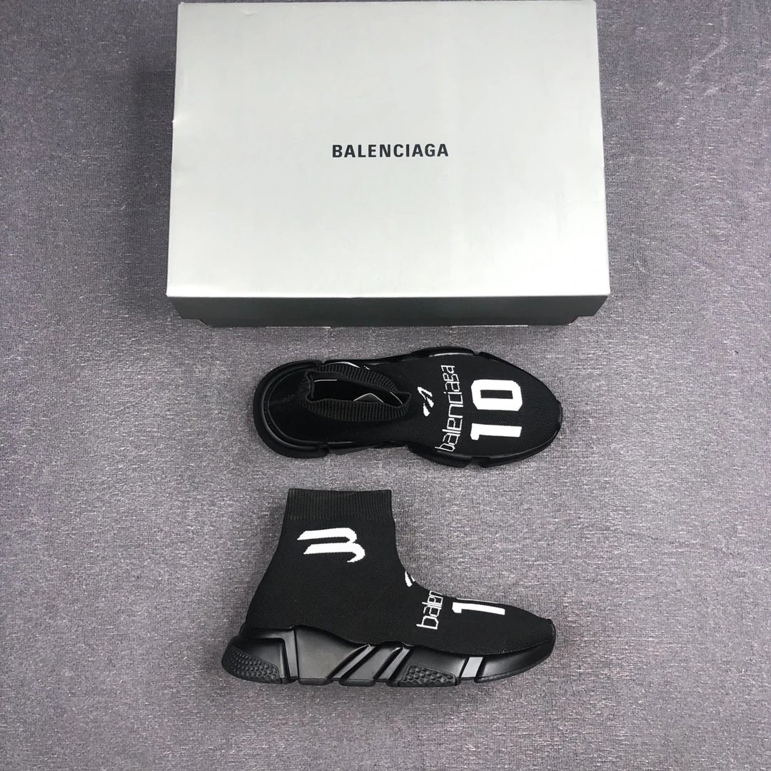 Unisex Speed Sock Sneakers Breathable Knit Black - Gallery Image 3 - Detailed View