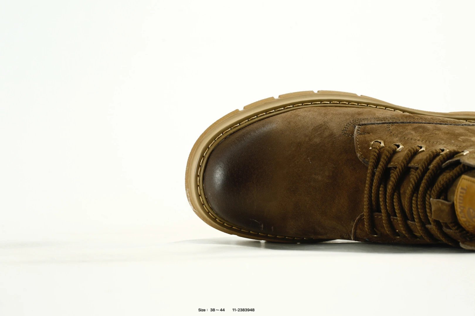 Premium Leather Outdoor Work Boots Walnut Brown - Gallery Image 5 - Detailed View