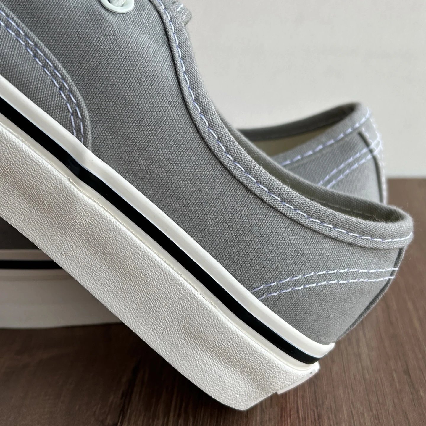 Low Top Canvas Skate Shoes Smoky Grey - Gallery Image 5 - Detailed View