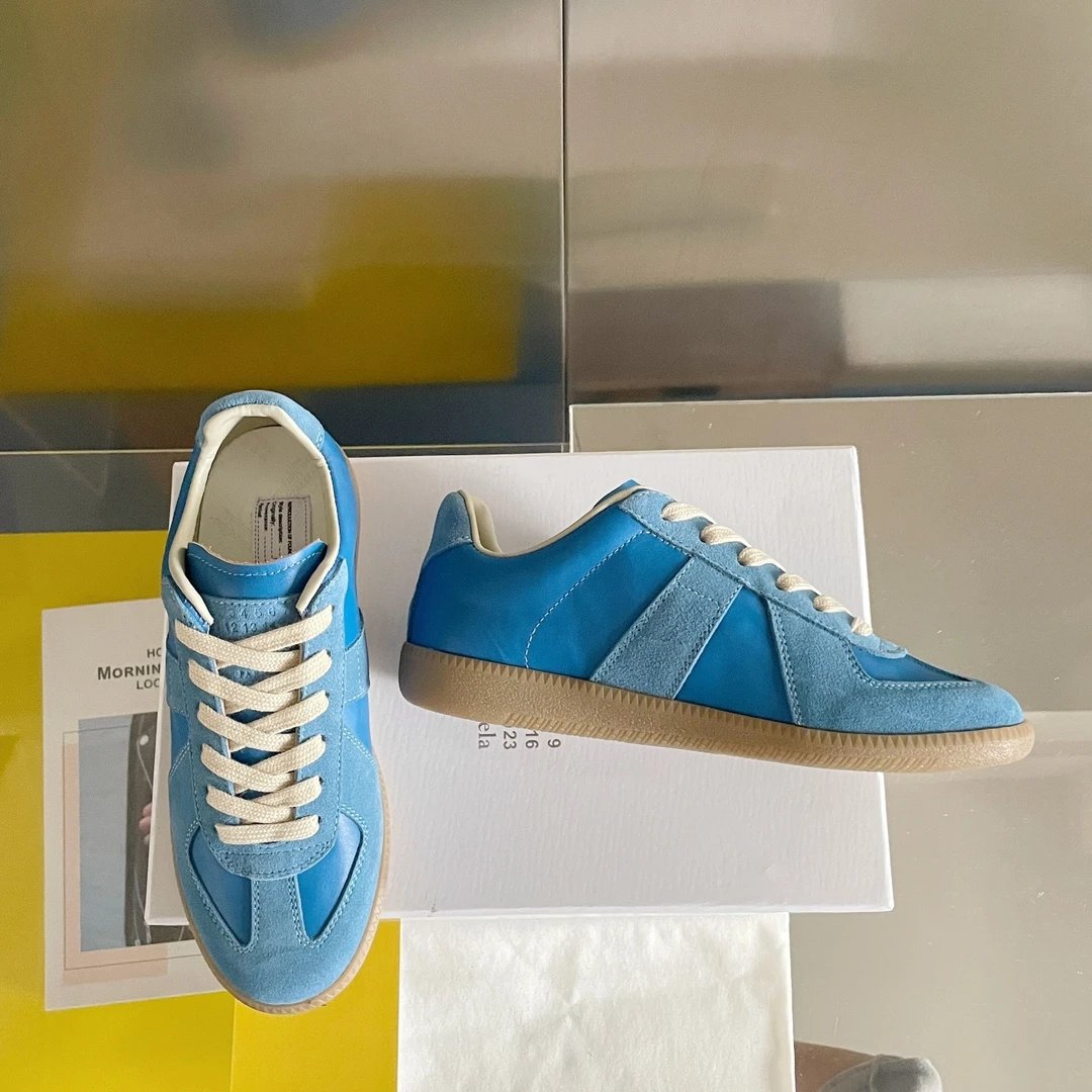 Maison Margiela MM6 Blue German Trainers - Gallery Image 4 - Detailed View