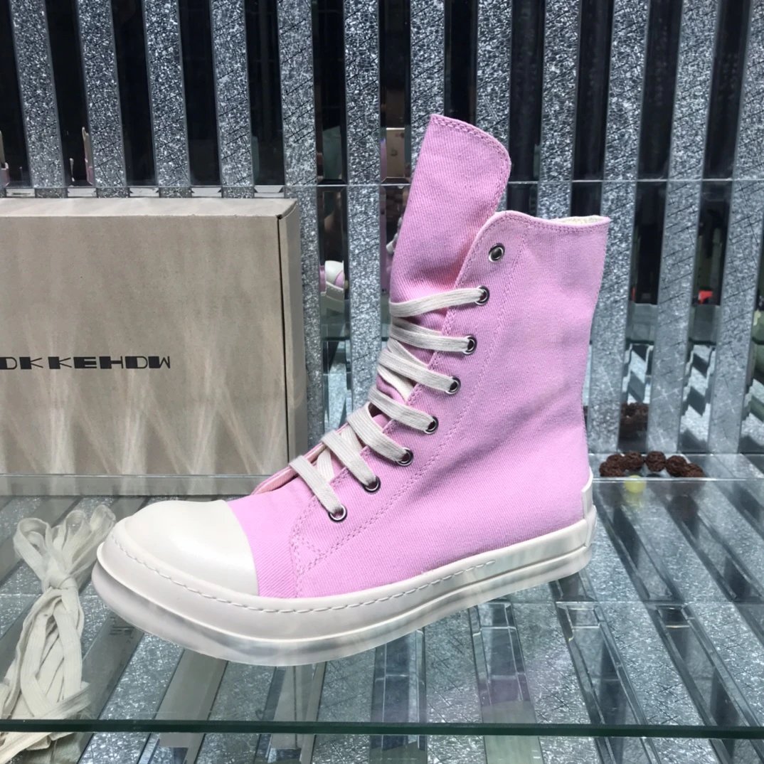 Rick Owens Casual High-top Sneakers Pink - Gallery Image 6 - Detailed View