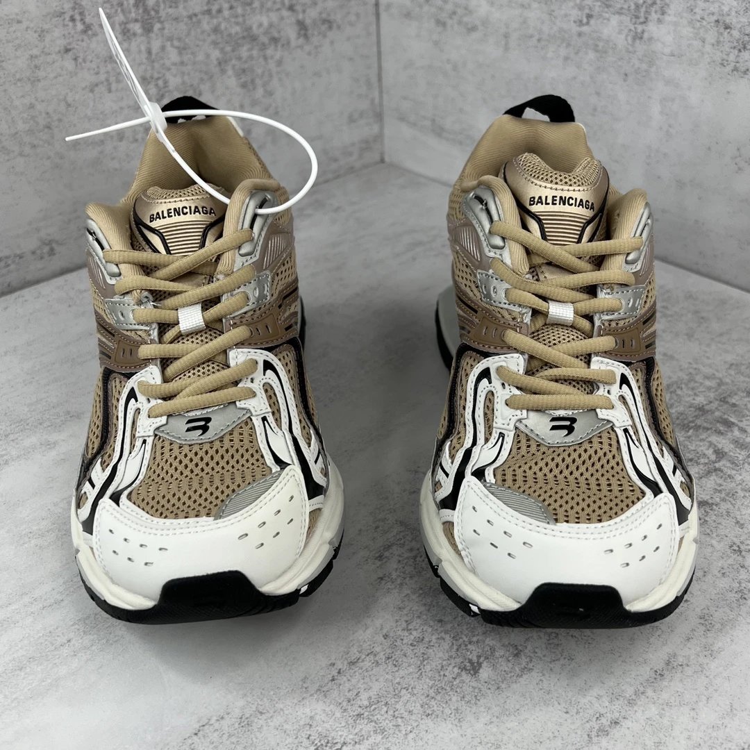 Retro Mesh X-Pander Dad Sneakers Spring Heel Beige - Gallery Image 4 - Detailed View