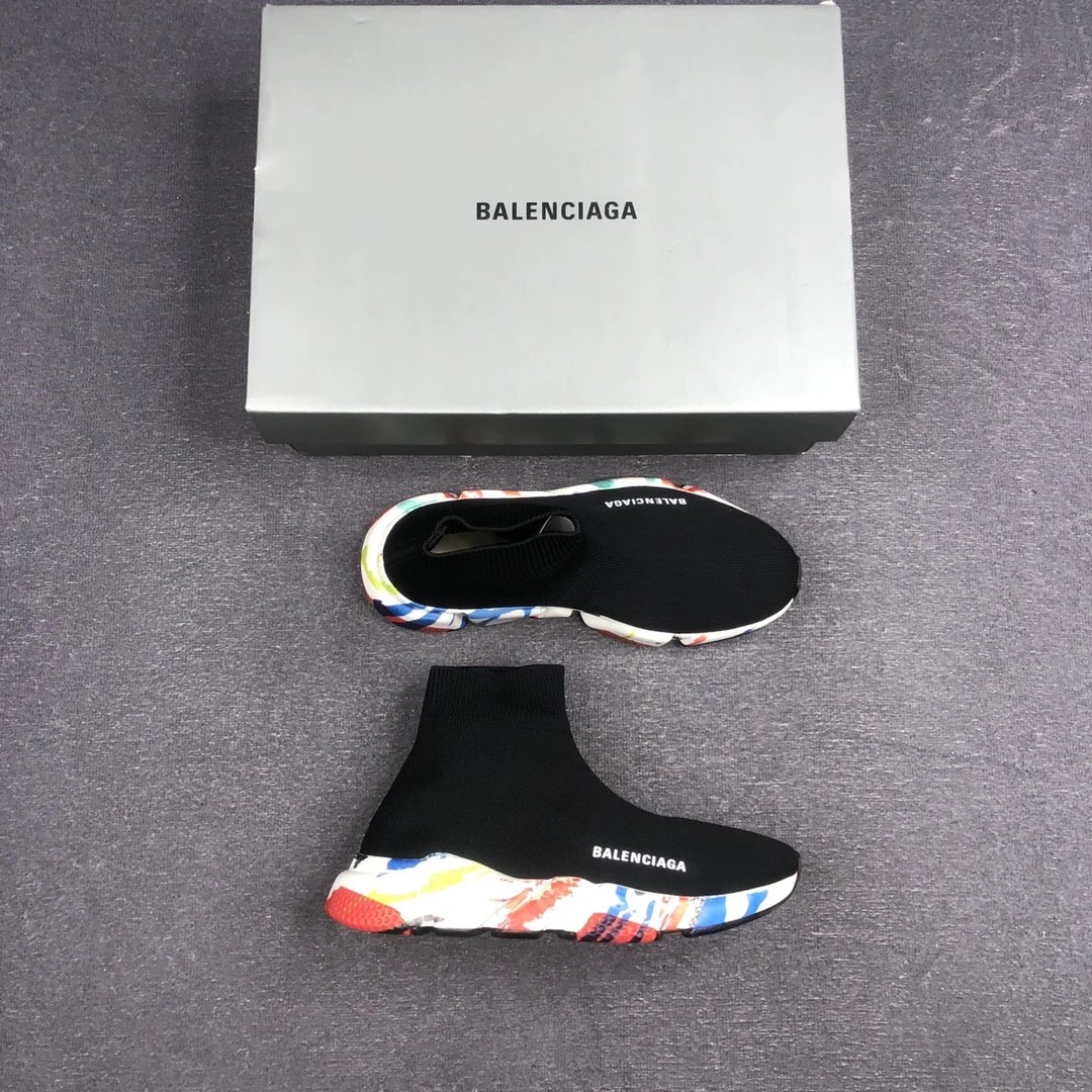 Speed Trainer Sock Sneakers Knit Breathable Sole Multicolor - Gallery Image 3 - Detailed View