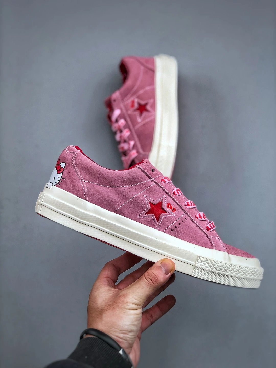 Vintage One Star Suede Low Casual Sneakers Prism Pink - Gallery Image 4 - Detailed View