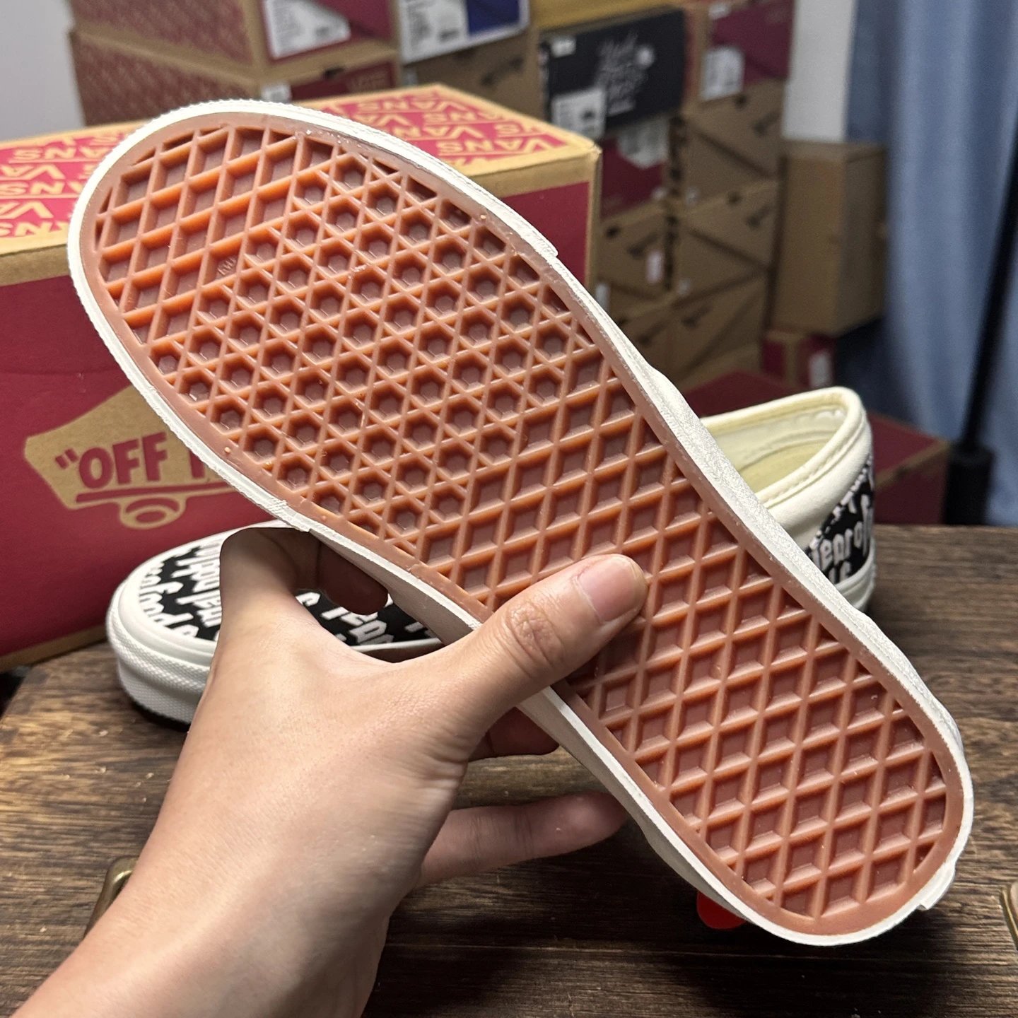 Slip On Suede Skate Shoes Ivory Black - Gallery Image 8 - Detailed View