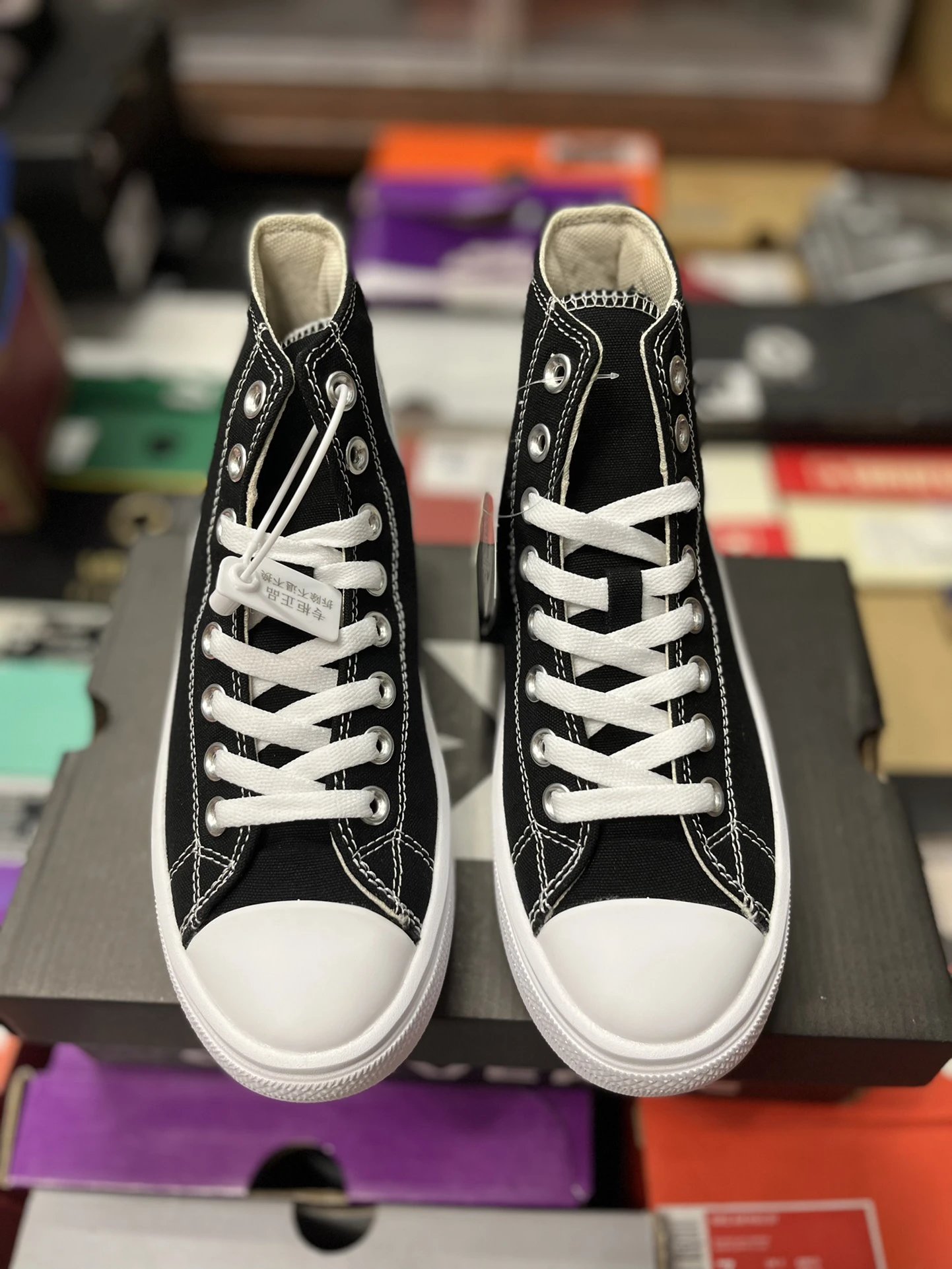 Platform High Top Canvas Sneakers Midnight Black - Gallery Image 4 - Detailed View