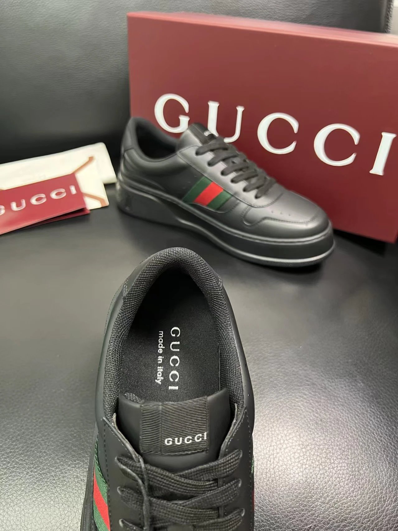 Gucci Men's Platform Sneakers Black - Gallery Image 7 - Detailed View