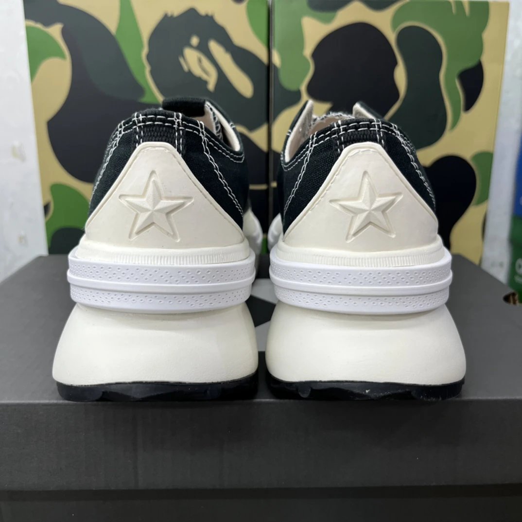 Chunky Canvas Low Sneakers Ivory Black - Gallery Image 5 - Detailed View