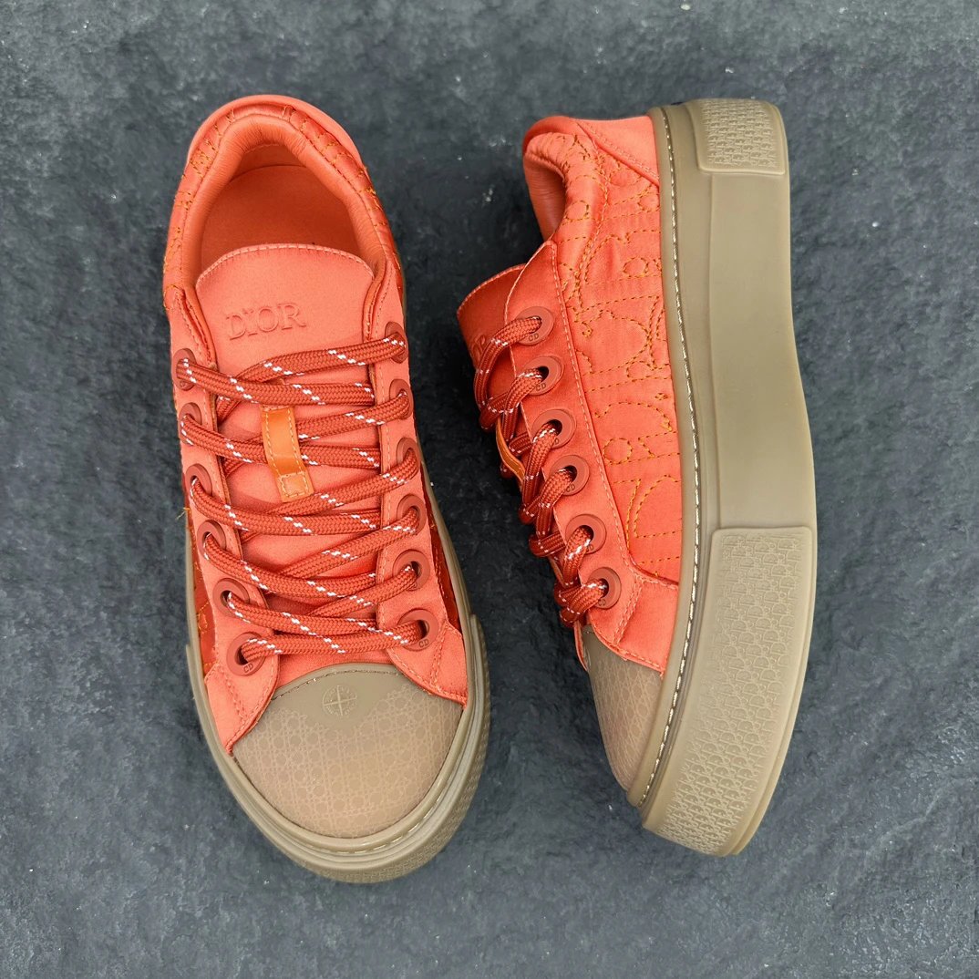 Sneakers with Oblique Print in Sunset Red - Gallery Image 4 - Detailed View