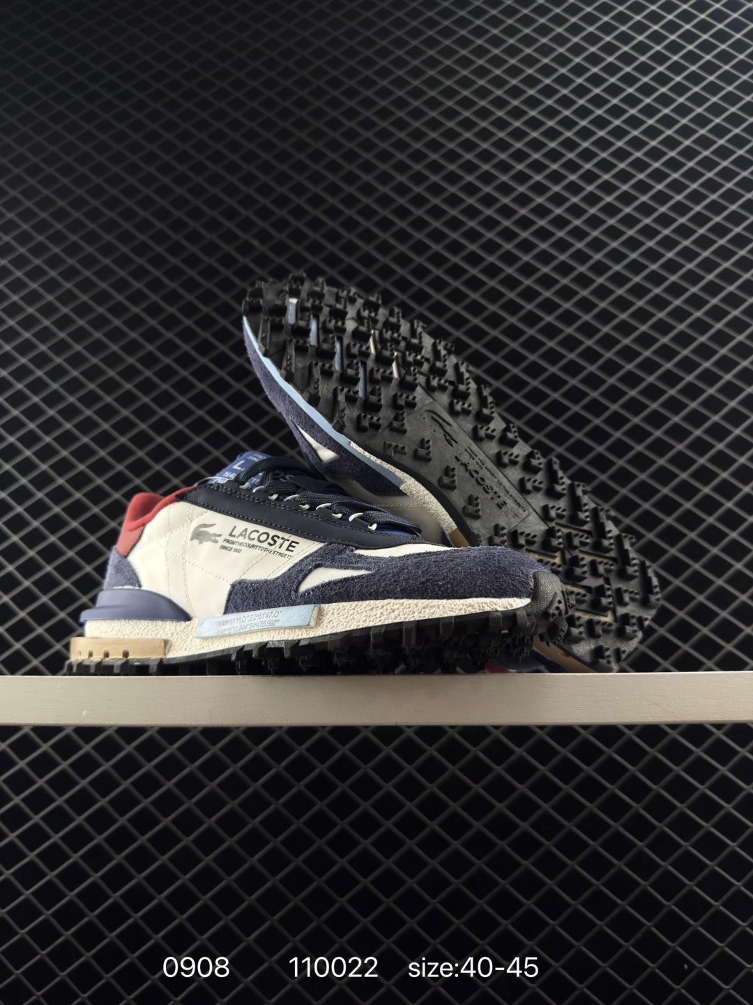 Lacoste Elite Active Sneakers Blue White Red - Gallery Image 6 - Detailed View