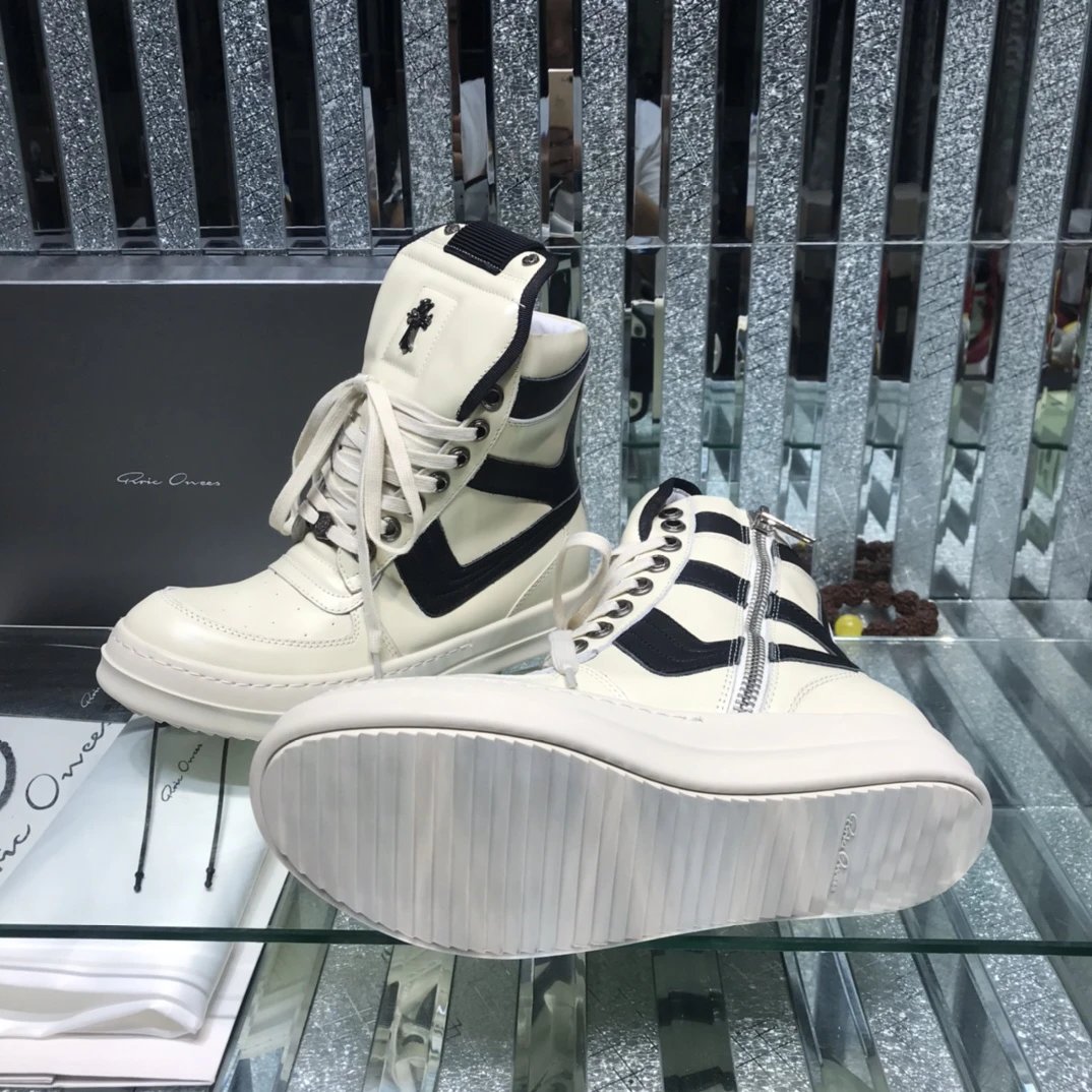 Chrome Hearts x Rick Owens Geobasket Sneakers White - Gallery Image 8 - Detailed View
