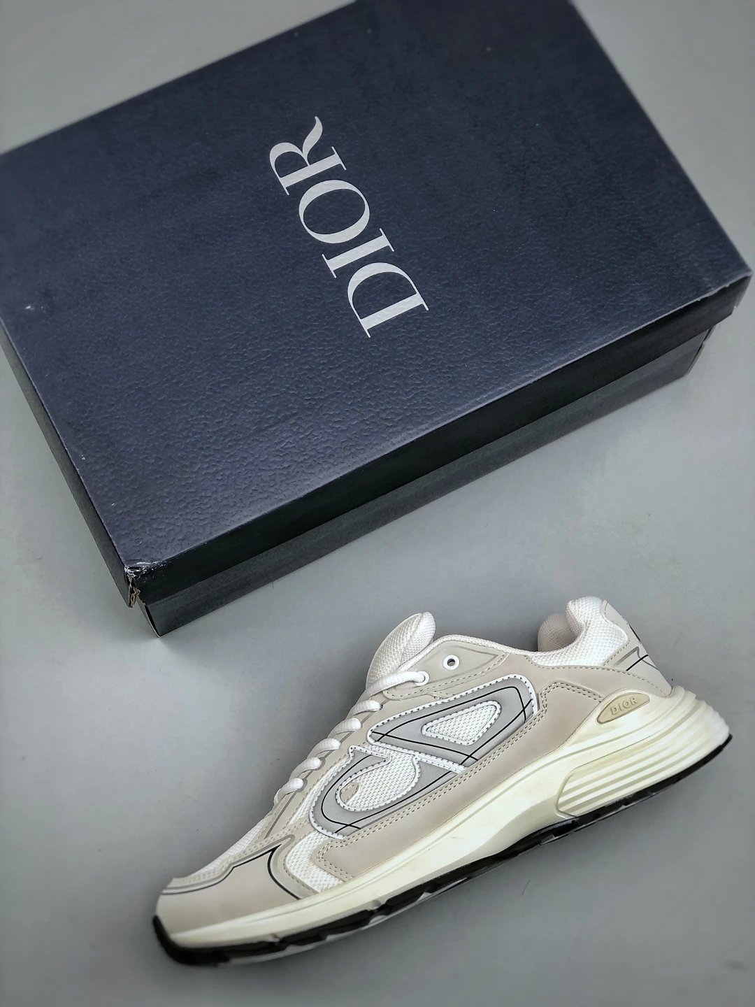 Dad Sneakers B30 Series in Elegant Oyster Hue - Gallery Image 3 - Detailed View