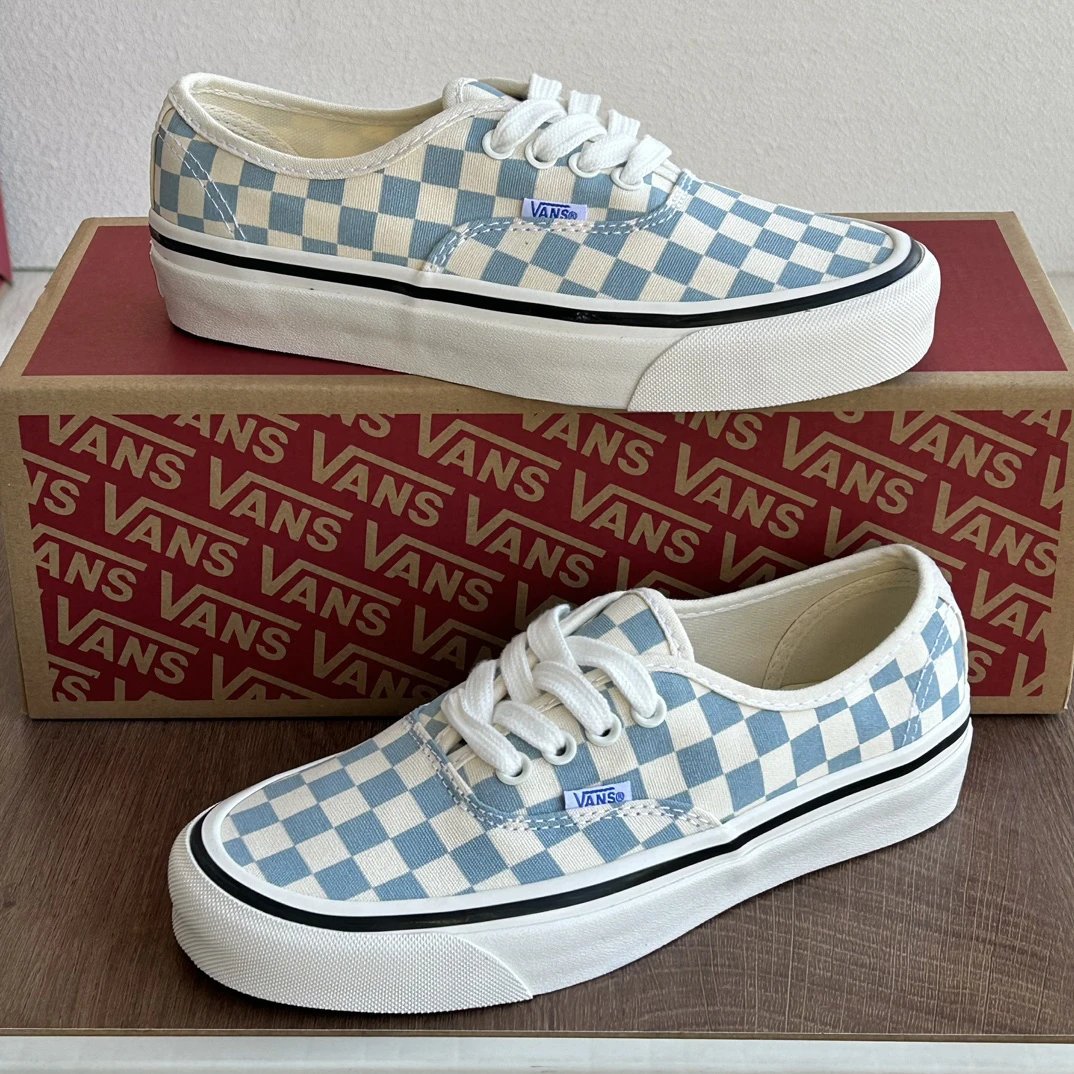 Checkerboard Canvas Low Top Skate Shoes Milk Blue - Gallery Image 9 - Detailed View