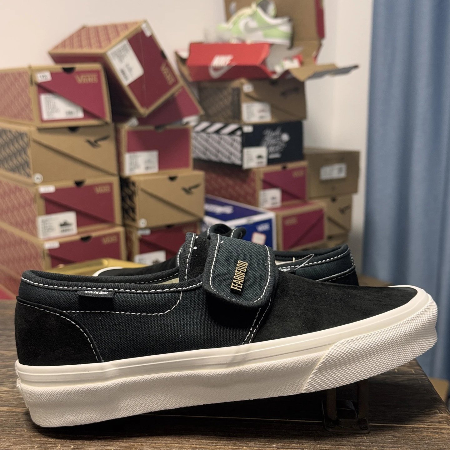 Suede Slip On Sneakers Jet Black - Gallery Image 2 - Detailed View