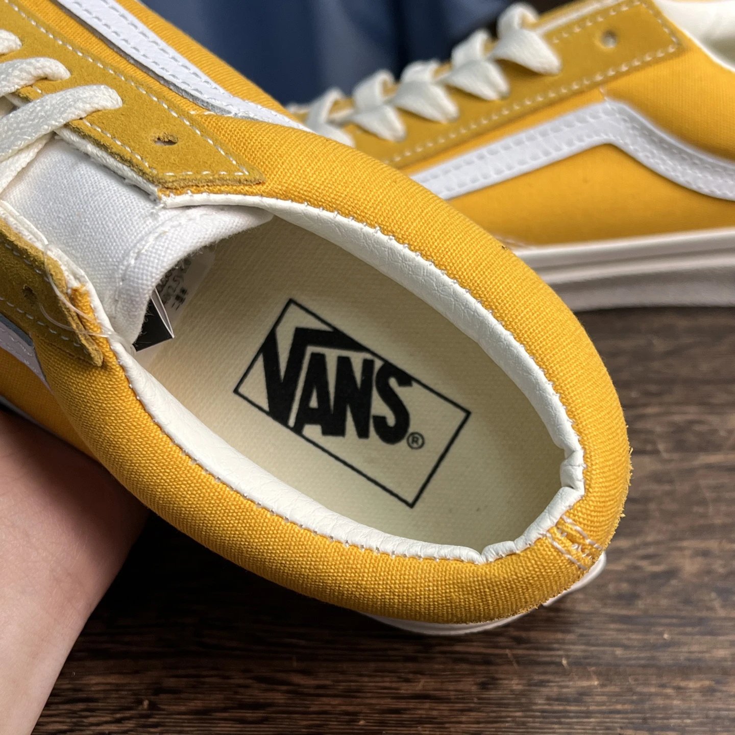 Old Skool Canvas Sneakers Vintage Amber Yellow - Gallery Image 5 - Detailed View