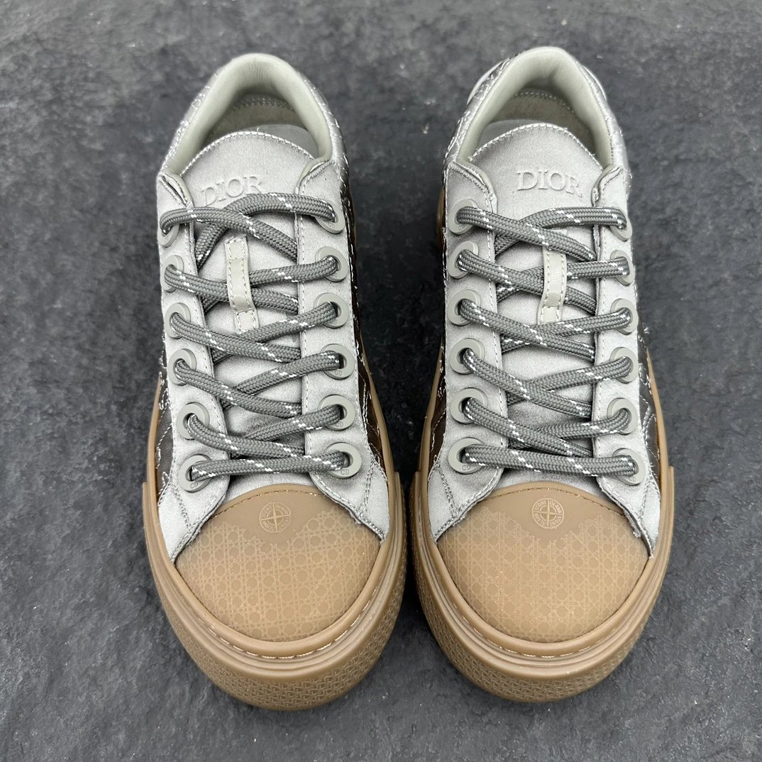 Cotton Sneakers Oblique Dove - Gallery Image 3 - Detailed View