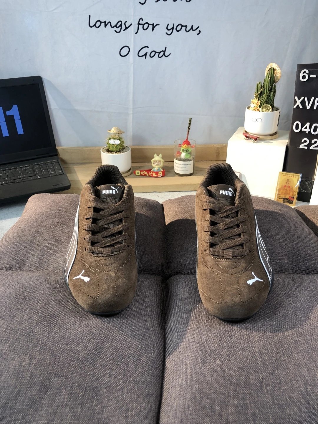 Puma Racing Sneakers Brown White - Gallery Image 2 - Detailed View