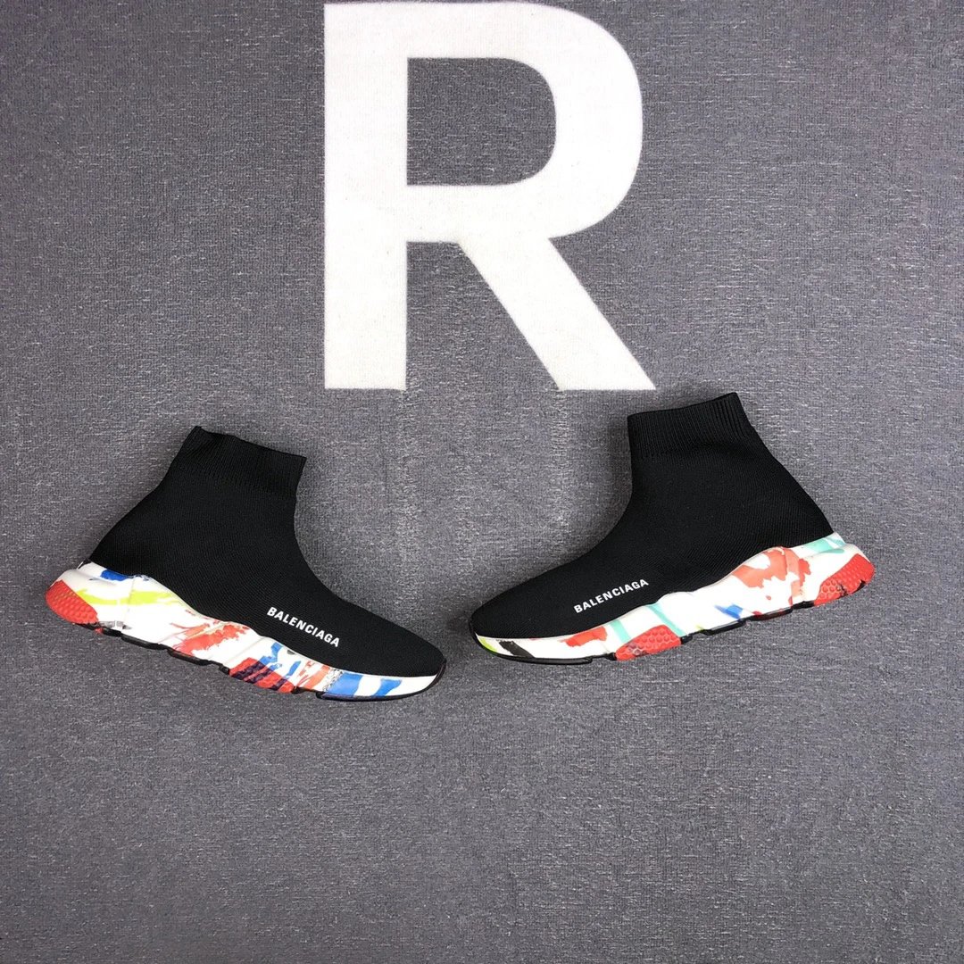 Speed Trainer Sock Sneakers Knit Breathable Sole Multicolor - Gallery Image 5 - Detailed View