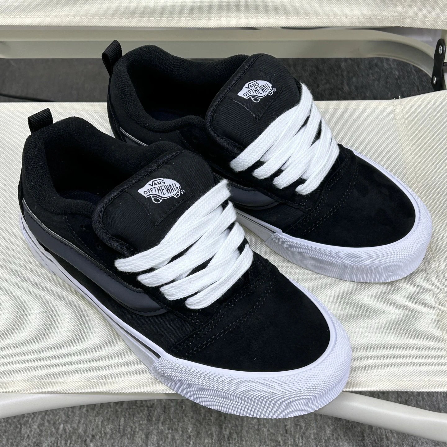 Knu Skool Low Top Skate Shoes Midnight Black - Gallery Image 2 - Detailed View