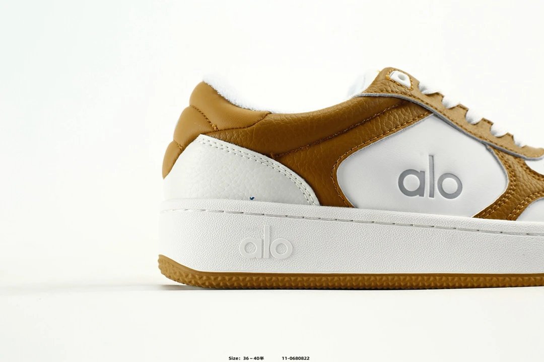 Alo Yoga Runner Sneakers Brown White - Gallery Image 2 - Detailed View