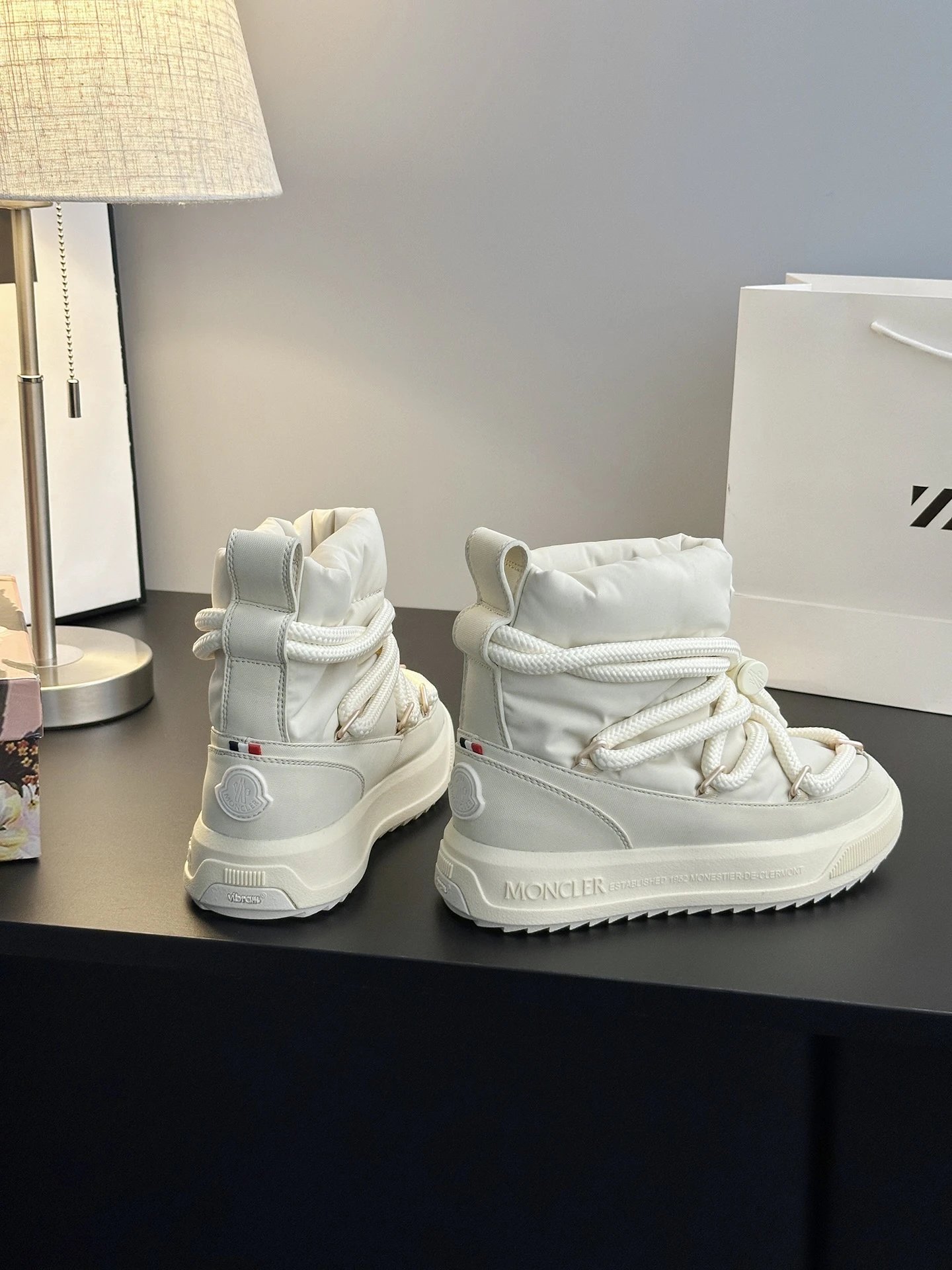 Moncler Mid Boots White - Gallery Image 7 - Detailed View