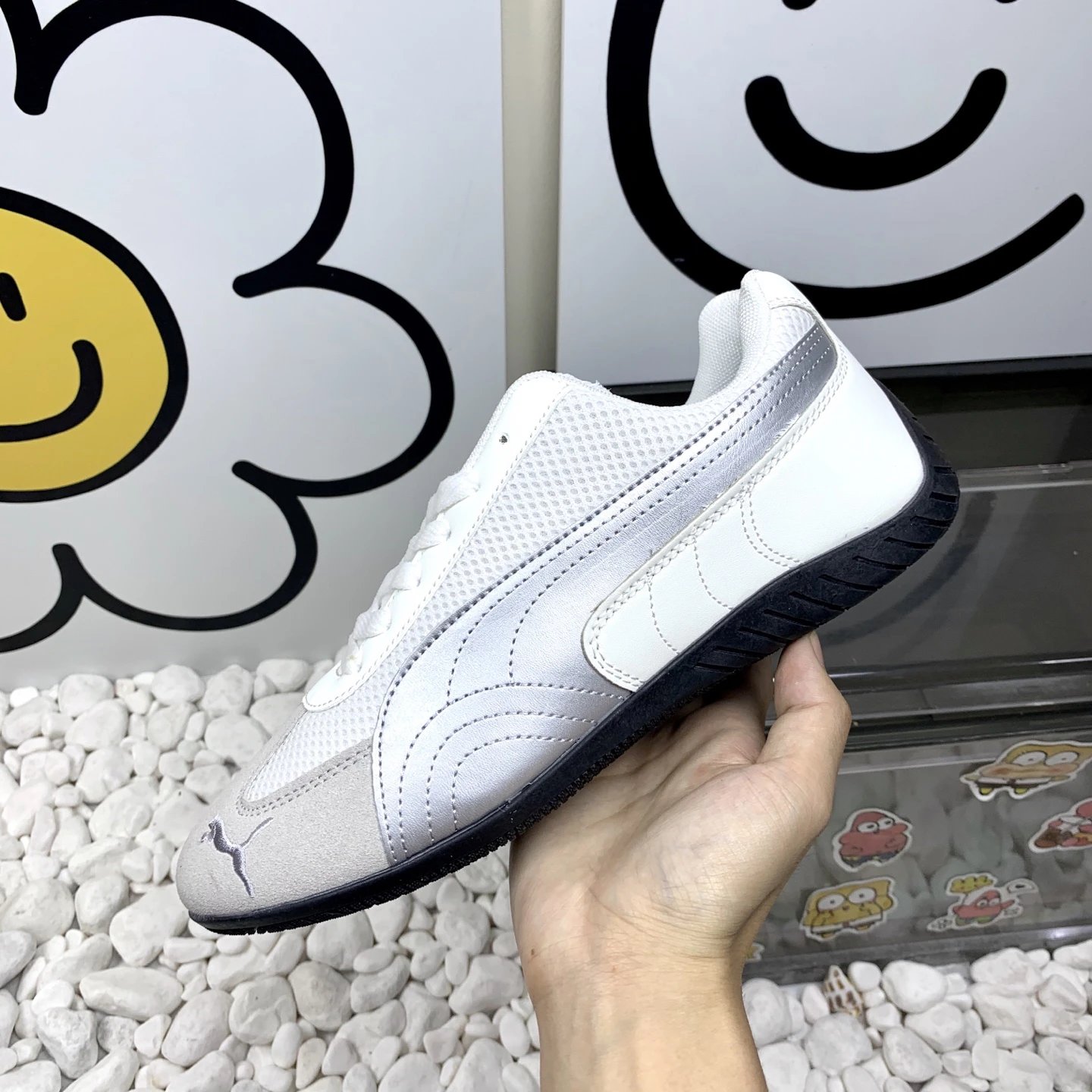 Puma Mesh Sneakers White Grey - Gallery Image 8 - Detailed View